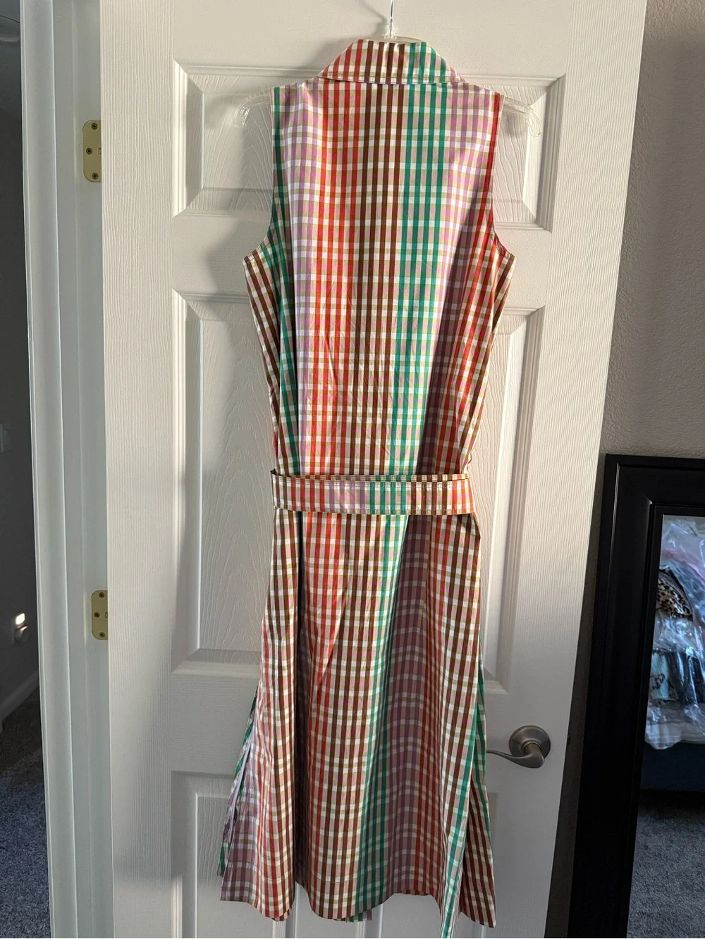 kate spade Rainbow Plaid Sleeveless Shirtdress Midi
